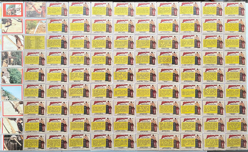 1984 Indiana Jones Temple of Doom Complete Trading 88 Base Card Set 11 Stickers   - TvMovieCards.com