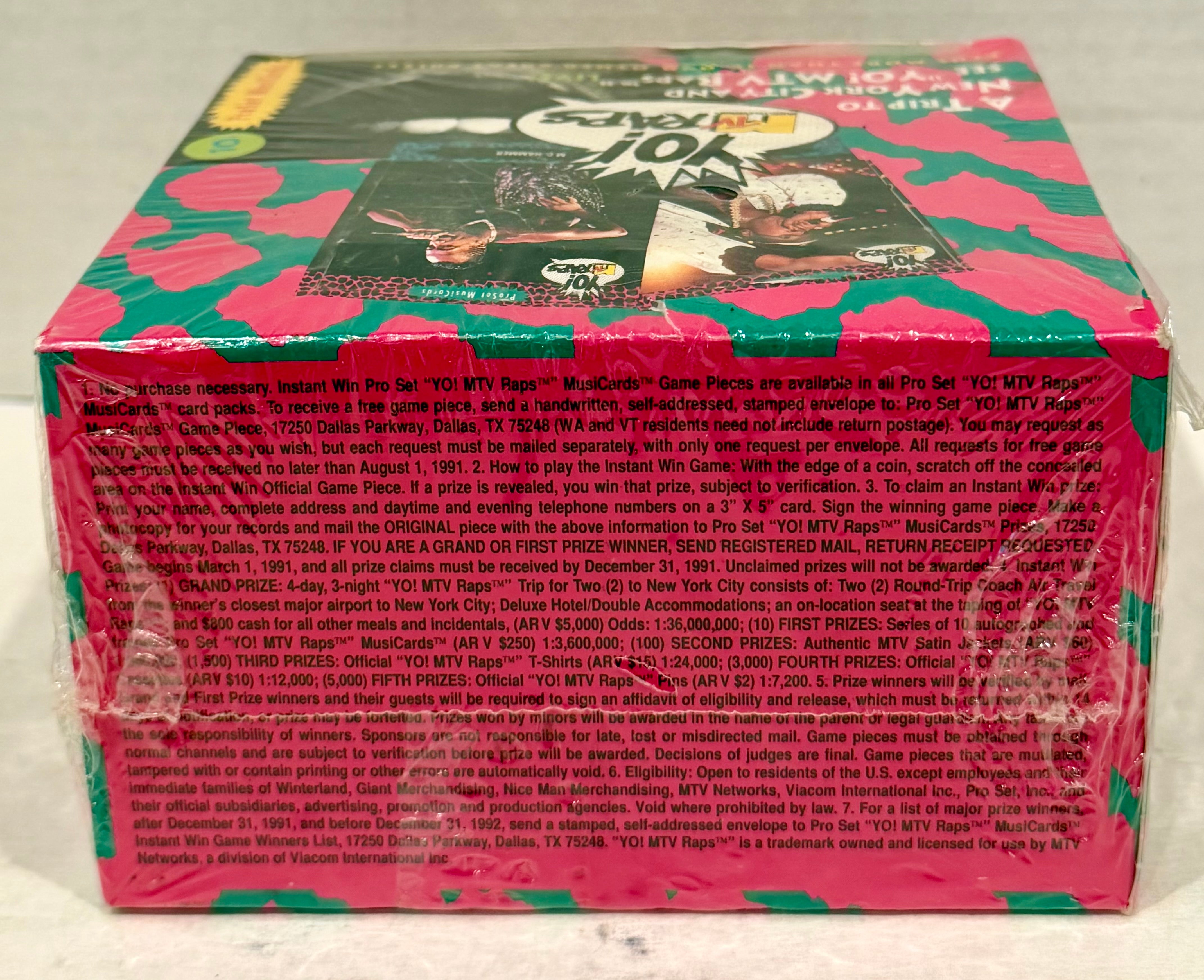 Yo! MTV Raps Series 1 Music Trading Card Box 36 Packs ProSet 1991