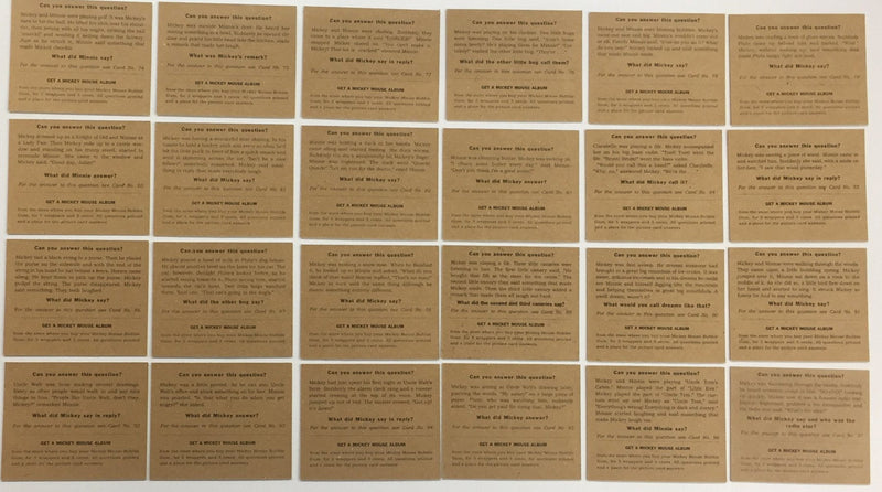 1930's Reprint Mickey Mouse 96 Picture Card Set Disney   - TvMovieCards.com