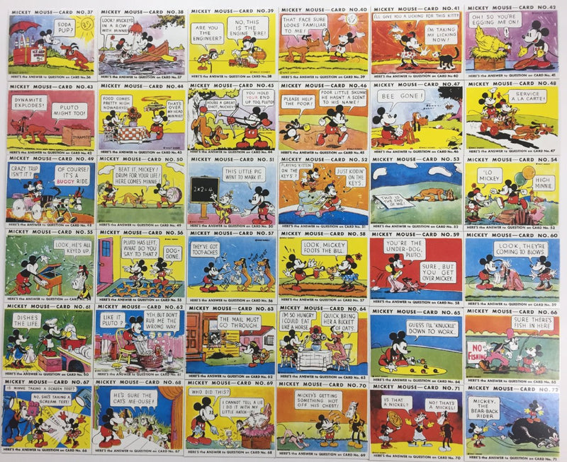 1930's Reprint Mickey Mouse 96 Picture Card Set Disney   - TvMovieCards.com