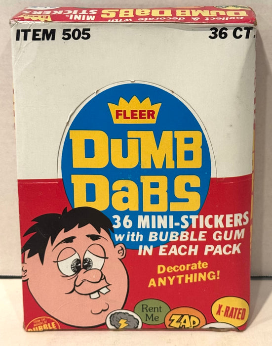 1977 Fleer Dumb Dabs Stickers Vintage FULL 36 Pack Trading Card Box