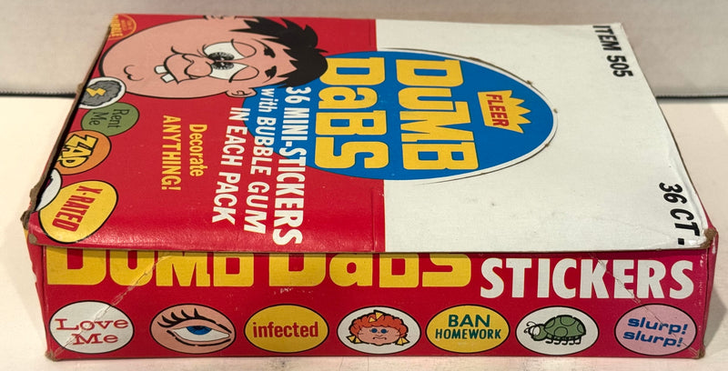 1977 Fleer Dumb Dabs Stickers Vintage FULL 36 Pack Trading Card Box - TvMovieCards.com