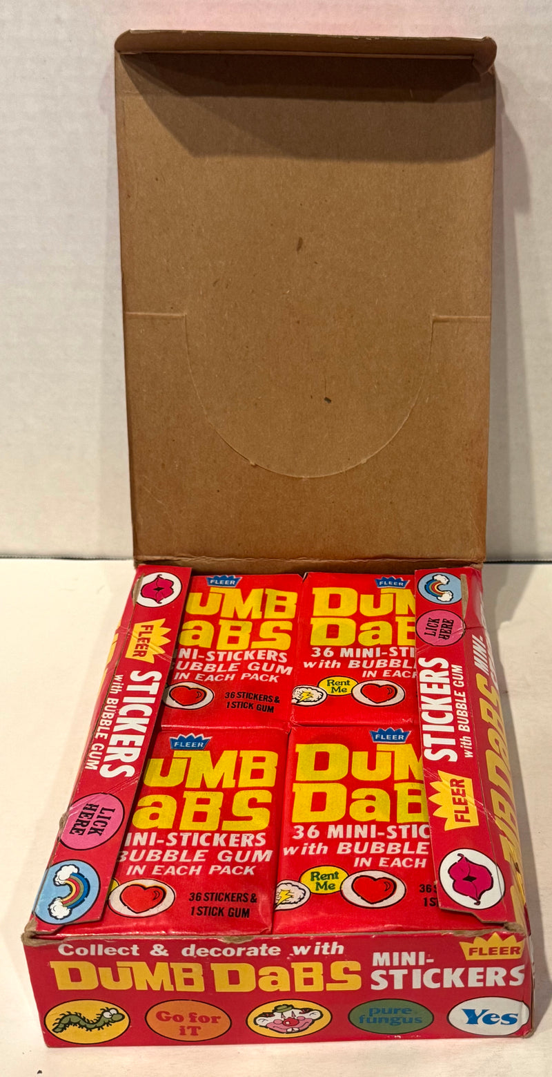 1977 Fleer Dumb Dabs Stickers Vintage FULL 36 Pack Trading Card Box - TvMovieCards.com