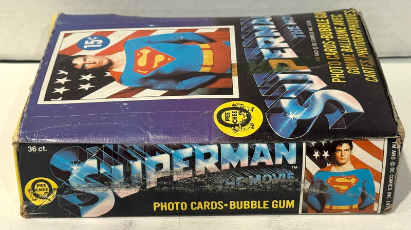 1978 Superman The Movie Vintage FULL 36 Pack Trading Card Box O Pee Chee - TvMovieCards.com