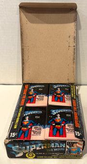 1978 Superman The Movie Vintage FULL 36 Pack Trading Card Box O Pee Chee - TvMovieCards.com