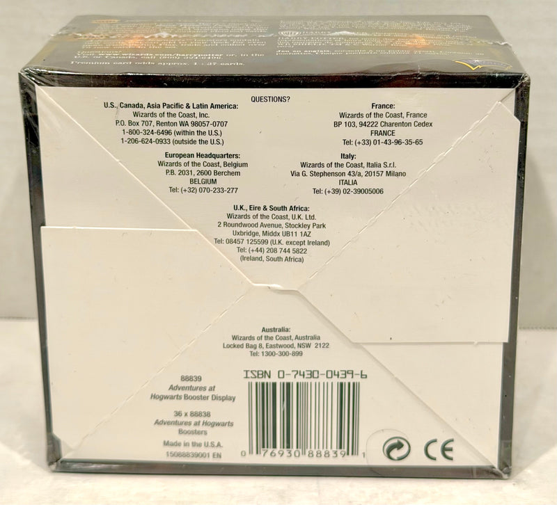 Harry Potter TCG WOTC Adventures at Hogwarts Sealed 36 Pack Booster Box - TvMovieCards.com