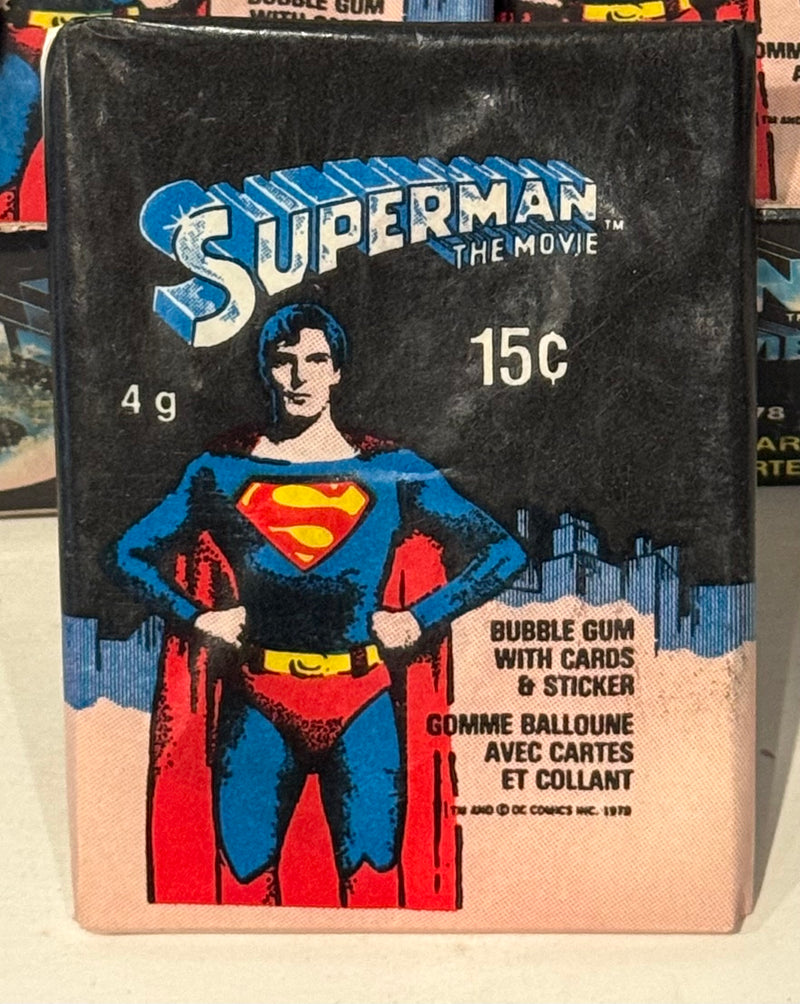 1978 Superman The Movie Vintage FULL 36 Pack Trading Card Box O Pee Chee - TvMovieCards.com