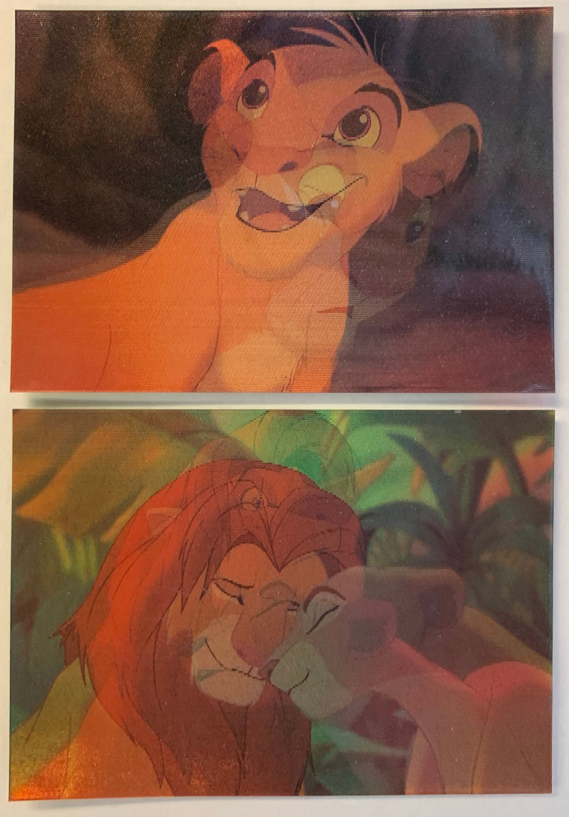 Lion King Disney Movie Series 1 Lenticular Hologram Chase Card Set L1 L2   - TvMovieCards.com