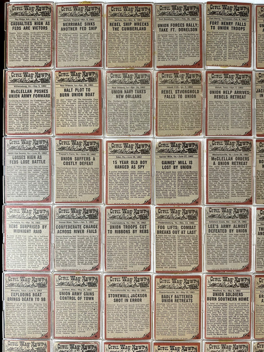1962 Civil War News Vintage Trading Card Complete 88 Card Set Topps VG   - TvMovieCards.com