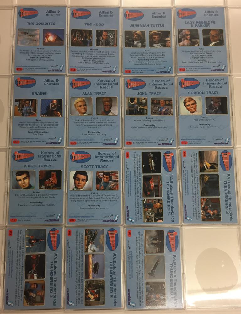 Thunderbirds Premium Thunderbirds are Go Foil Chase Card Set F1 - F15 Cards Inc. - TvMovieCards.com