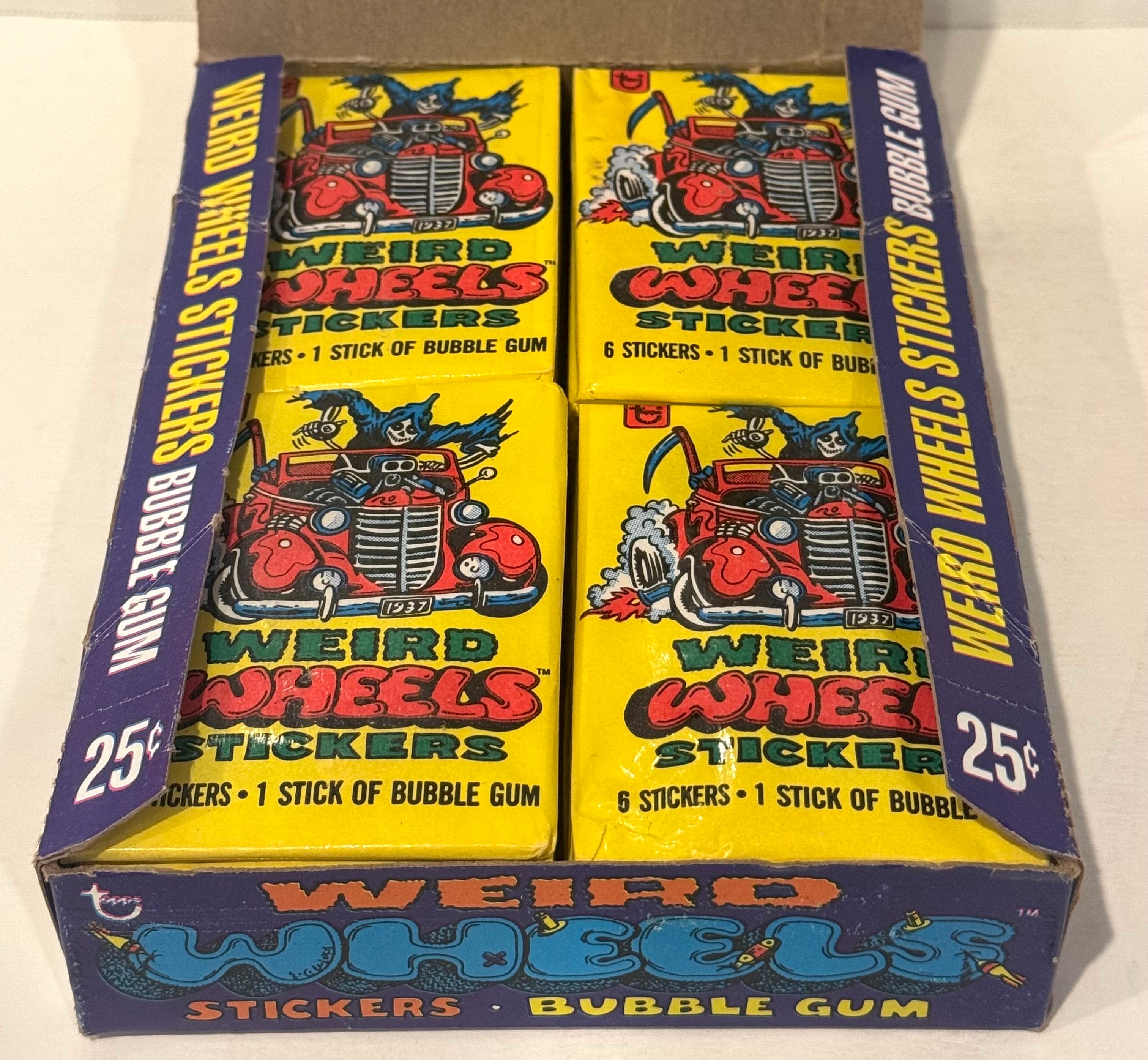 1980 Topps Weird Wheels Stickers Vintage FULL 36 Pack Trading Card