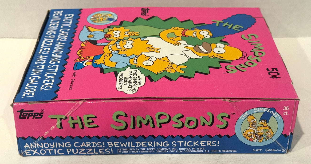 1990 The Simpsons Vintage Wax Trading Card Full Box 36 Packs Topps