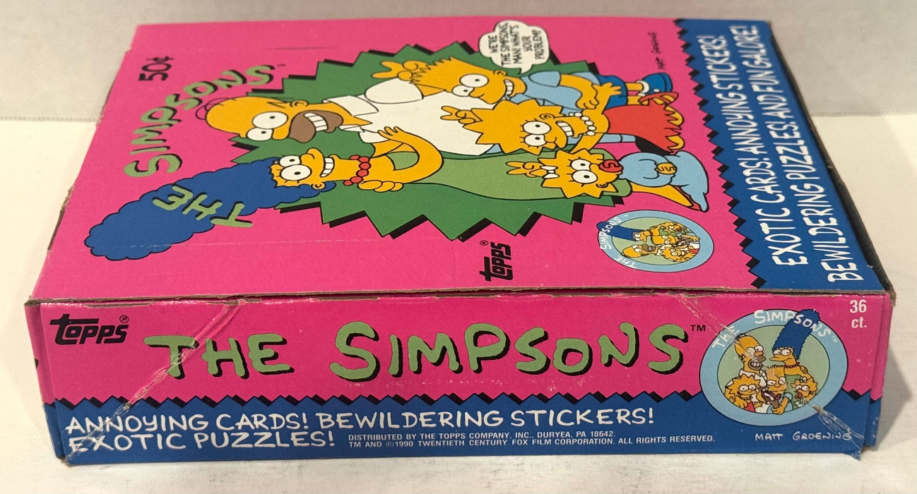 1990 The Simpsons Vintage Wax Trading Card Full Box 36 Packs Topps