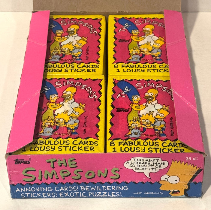 1990 The Simpsons Vintage Wax Trading Card Full Box 36 Packs Topps