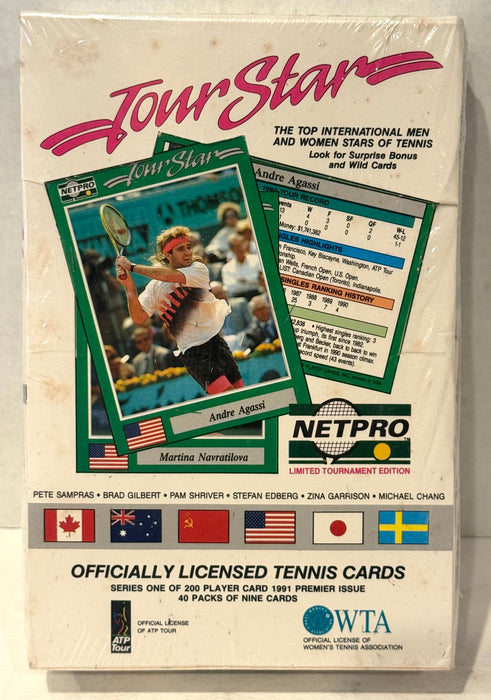 1992 Tour Star Mens & Womens Tennis Stars Trading Card Box 40 Packs Pro Tennis