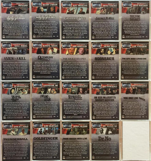 James Bond 40th Anniversary Bond Villains Chase Card Set BV001 - BV0019   - TvMovieCards.com