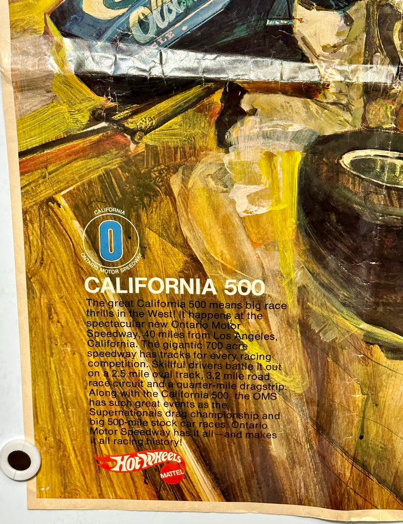 1970 Original Hot Wheels California 500 Poster Mattel Rare Ontario Motor Speedwa - TvMovieCards.com