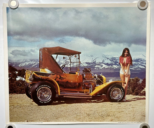 Vintage 1970s Custom Car Poster '23 Ford Altered T Roadster Pickup 16x19"   - TvMovieCards.com