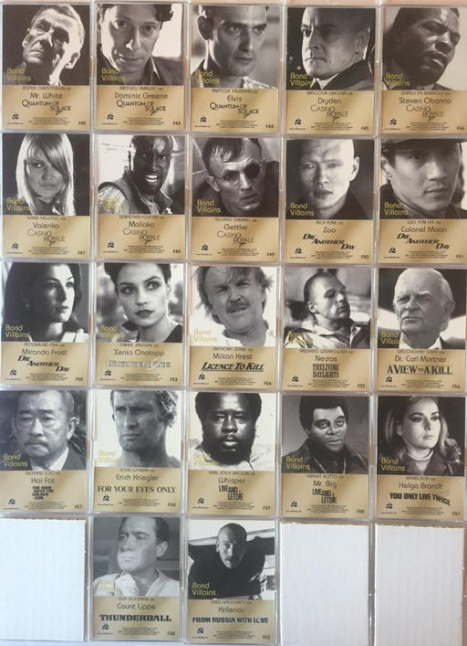 James Bond in Motion Bond Villains Chase Card Set F42- F63 22 Cards   - TvMovieCards.com