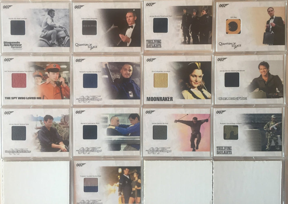 James Bond Mission Logs Relic Card Set 13 Cards JBR14 - JBR26   - TvMovieCards.com
