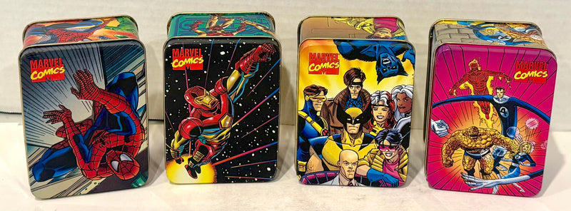 1994 Nabisco - Marvel Comics Promo Collector Stash Tins Set of 4 Iron Man X-Men - TvMovieCards.com