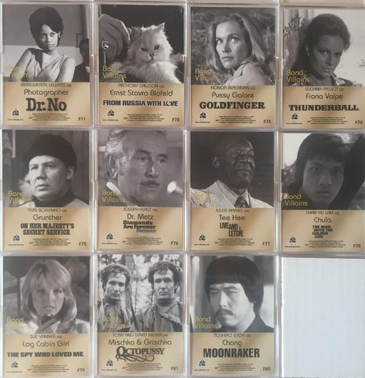 James Bond Mission Logs Bond Villains Chase Card Set 11 cards F71 - F81   - TvMovieCards.com