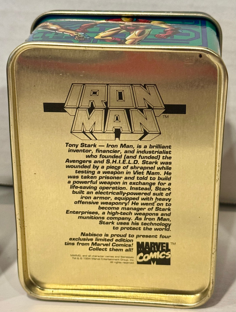 1994 Nabisco - Marvel Comics Promo Collector Stash Tins Set of 4 Iron Man X-Men - TvMovieCards.com