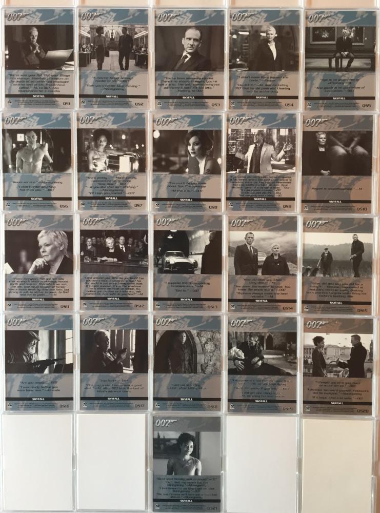 James Bond Autographs & Relics Quotable Chase Card Set QS1- QS21 - TvMovieCards.com