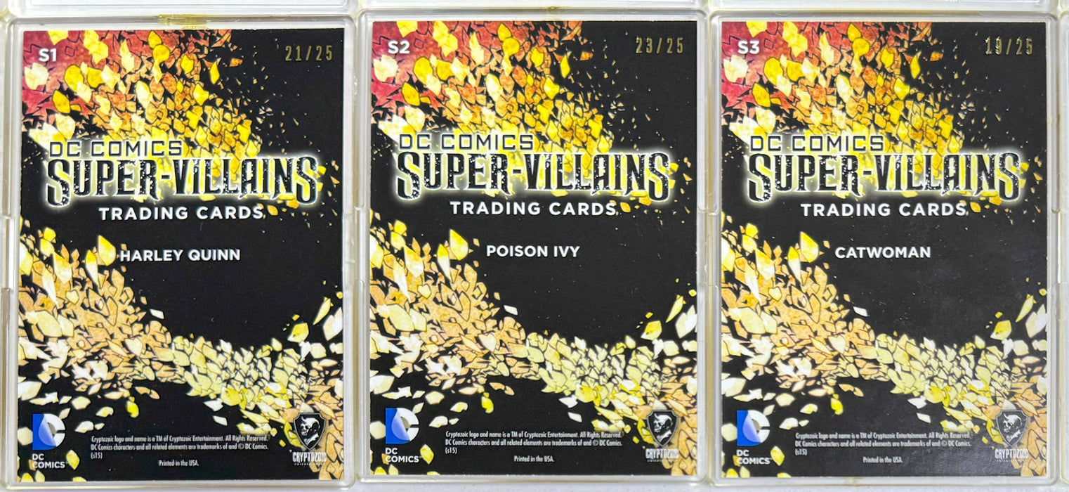 2015 DC Comics Super-Villain Gold Foil Parallel #/25 Siren Chase Card Set S1-S3   - TvMovieCards.com