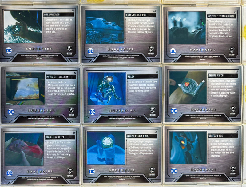 Supergirl Season 1 Red Omegahedron Deco Foil Parallel Artifacts Chase Set A1-A9 - TvMovieCards.com