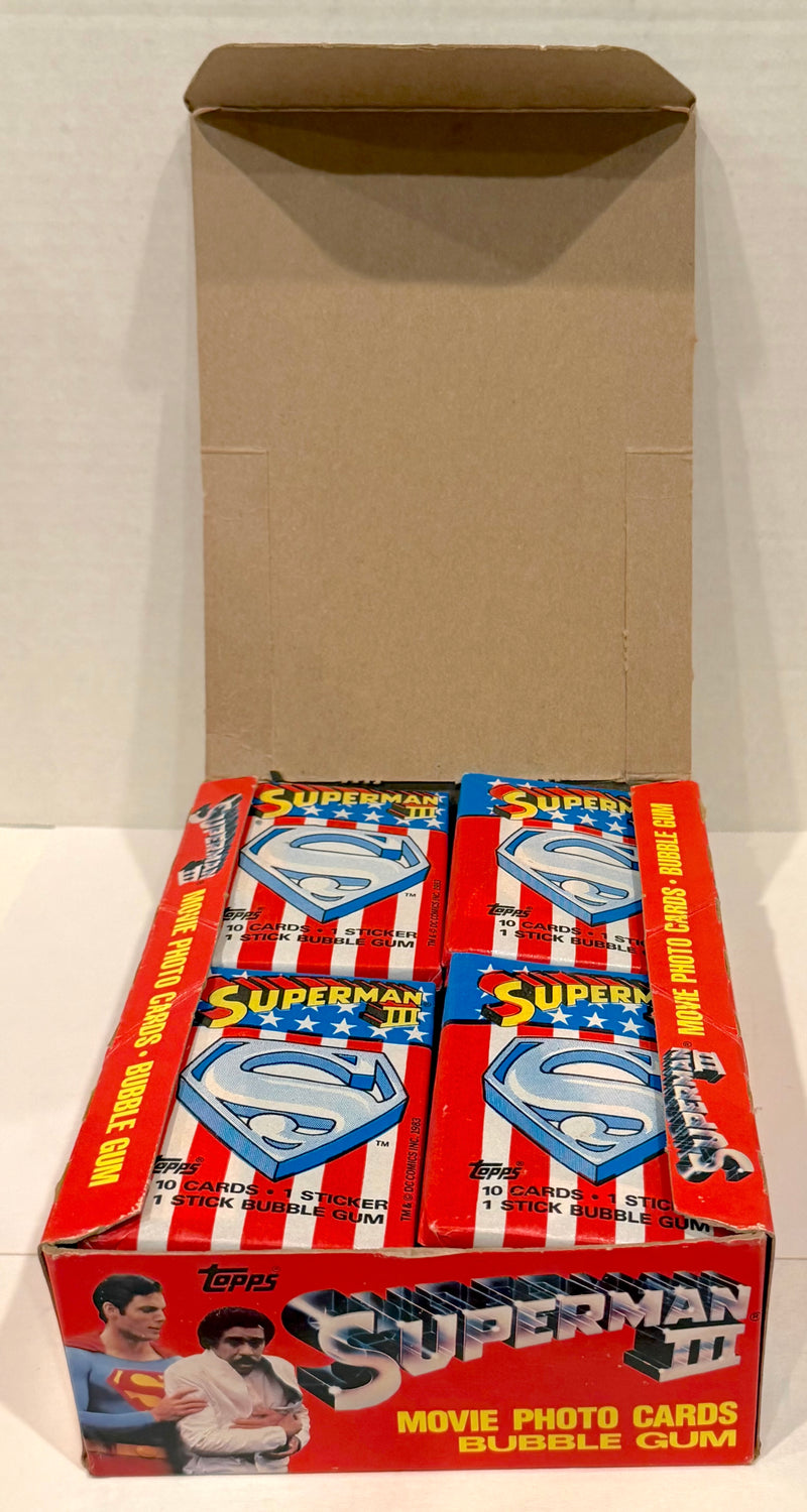 1983 Superman III Movie Vintage Trading Card Wax Box Full 36 Packs Topps