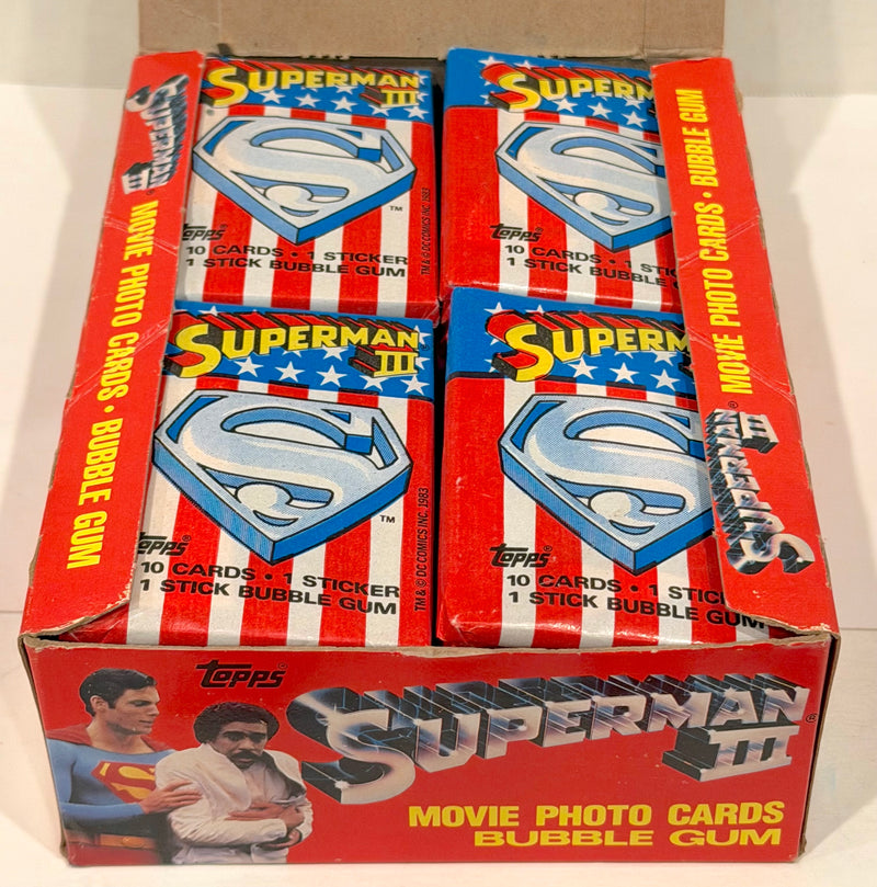 1983 Superman III Movie Vintage Trading Card Wax Box Full 36 Packs Topps