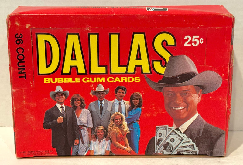 1981 Dallas TV Show Donruss Vintage Wax Trading Card Box FULL 36 Packs - TvMovieCards.com