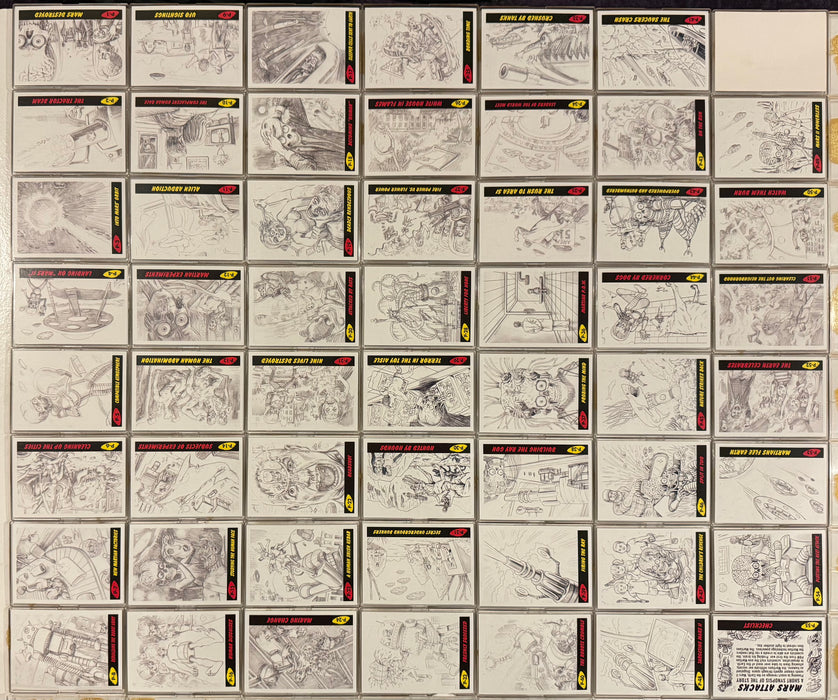 2017 Mars Attacks The Revenge! Pencil Art Trading Card Set of 55 Topps #P1-55
