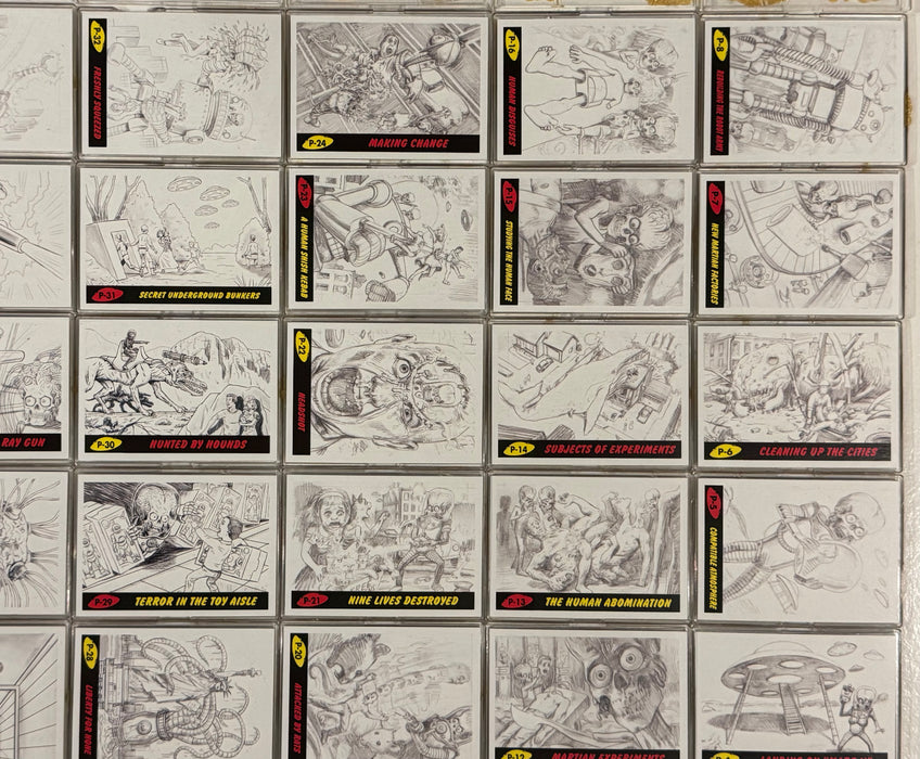 2017 Mars Attacks The Revenge! Pencil Art Trading Card Set of 55 Topps #P1-55