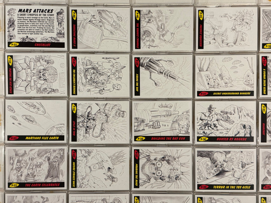 2017 Mars Attacks The Revenge! Pencil Art Trading Card Set of 55 Topps #P1-55