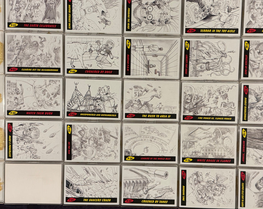 2017 Mars Attacks The Revenge! Pencil Art Trading Card Set of 55 Topps #P1-55