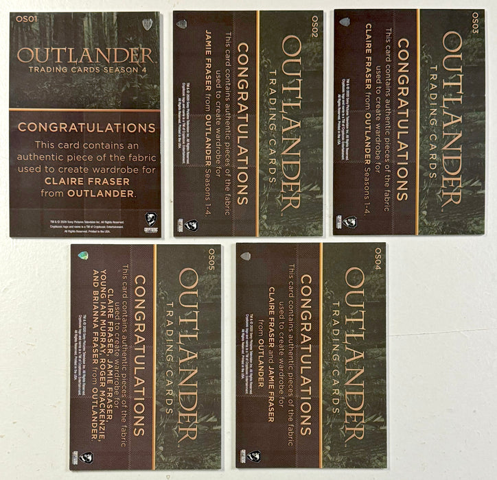 Outlander Season 4 Oversized Wardrobe Costume Card Set OS01 - OS05   - TvMovieCards.com