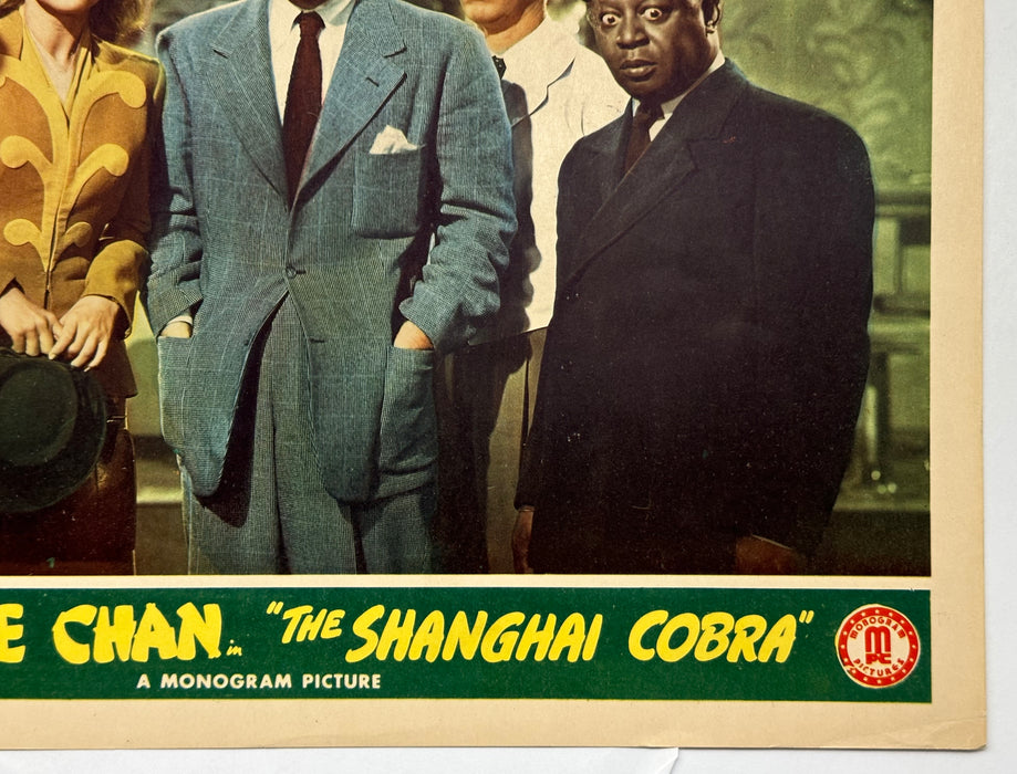 Original Charlie Chan Shanghai Cobra Lobby Card #1 Sidney Toler Mantan Moreland   - TvMovieCards.com