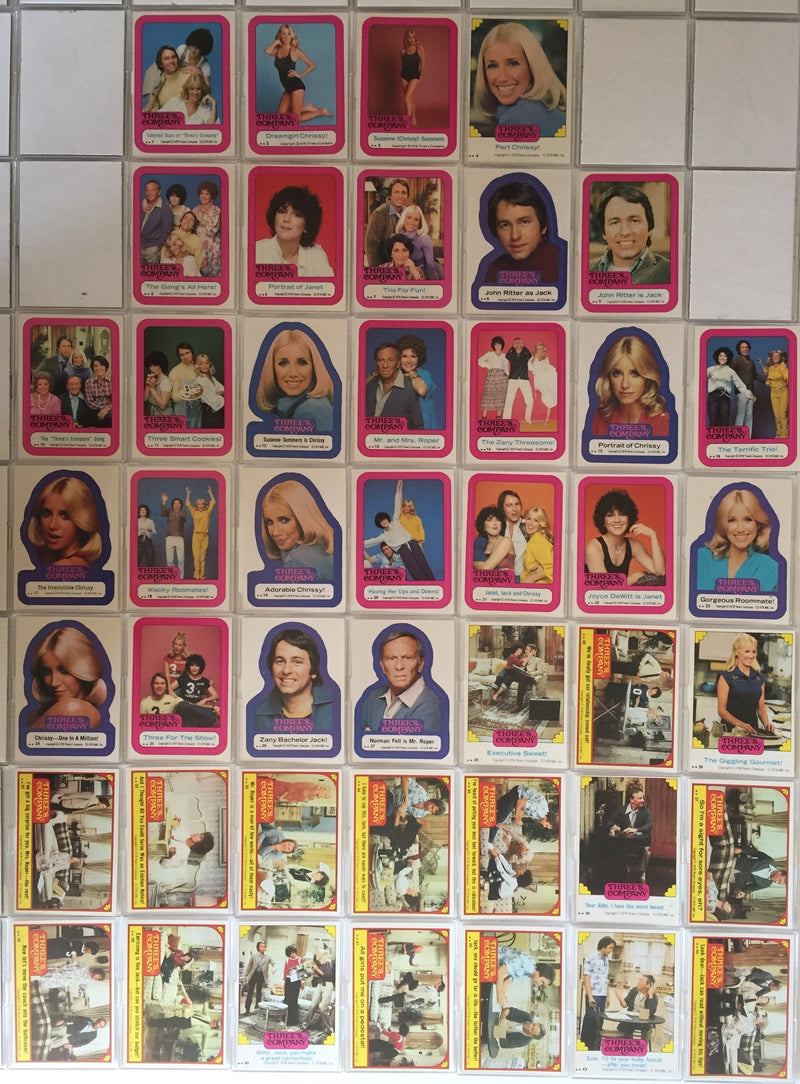 Three's Company Vintage Sticker Card Set 44 Stickers Topps 1978   - TvMovieCards.com