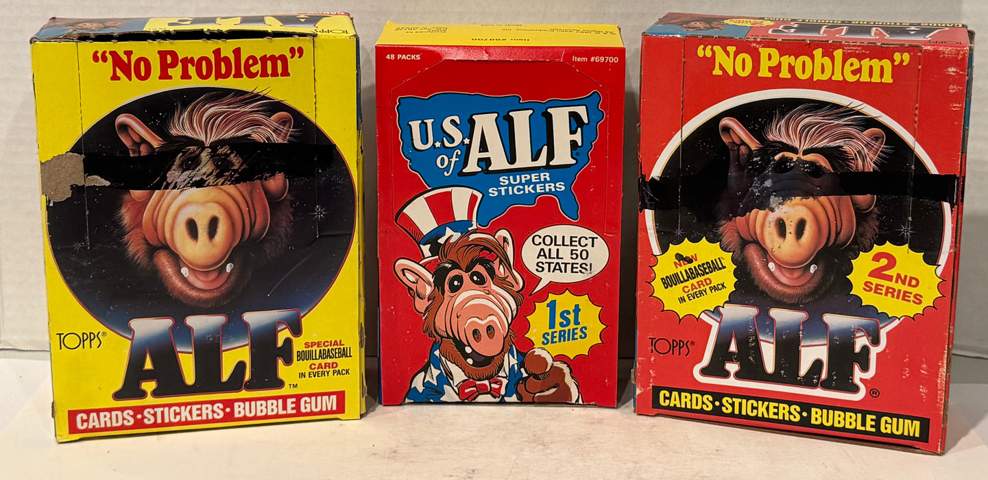 Alf Series 1 & 2 US of Alf Wax Trading Card Box 144 Packs Topps 1987 FULL