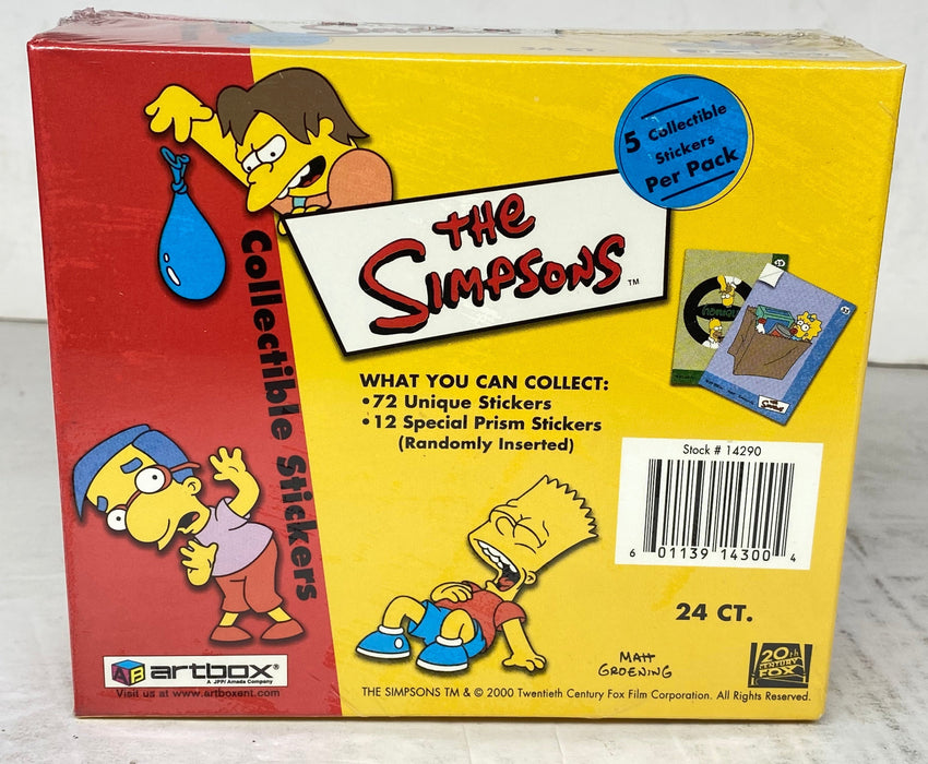 Simpsons Stickers Card Box Artbox 2002 24 Packs Factory Sealed   - TvMovieCards.com