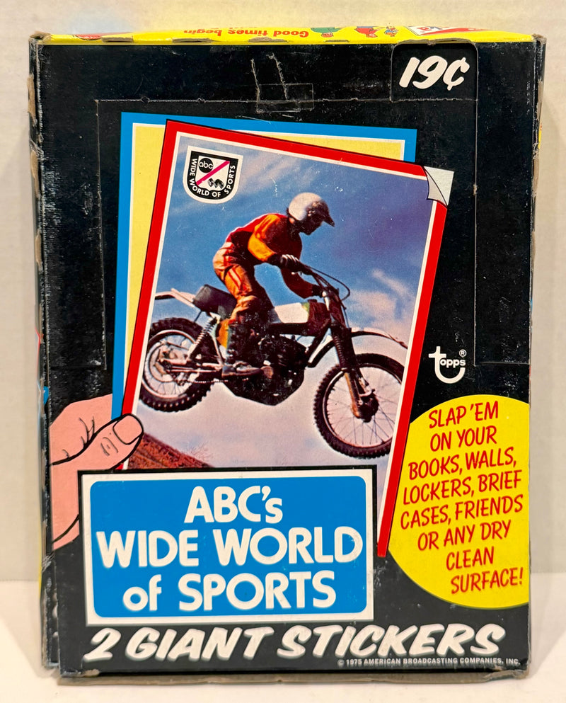 1975 Topps ABC's Wide World of Sports Bubble Gum Vintage Sticker Card Box