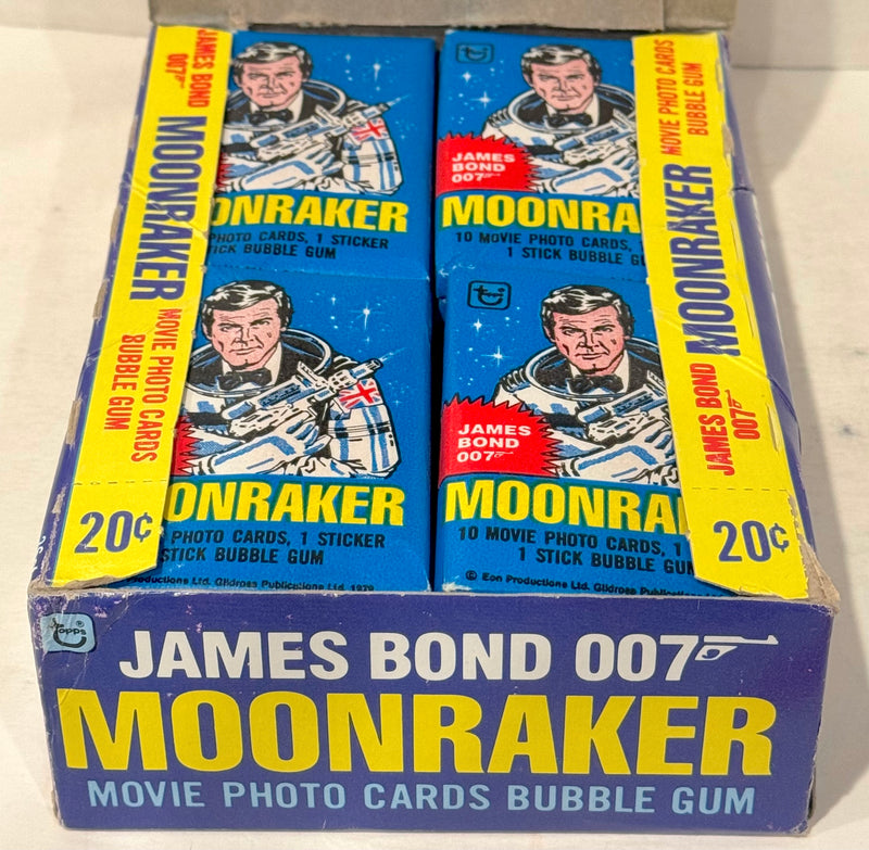 1979 James Bond 007 Moonraker Movie FULL 36 Wax Pack Trading Card Box Topps - TvMovieCards.com