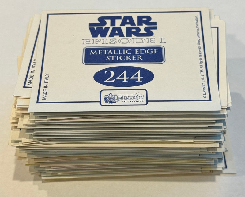1999 Star Wars Episode I Merlin Album Sticker Card Set of 244 & L1-8 Lego Cards - TvMovieCards.com