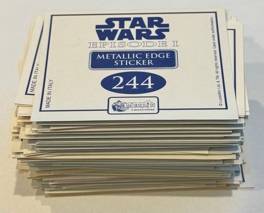 1999 Star Wars Episode I Merlin Album Sticker Card Set of 244 & L1-8 Lego Cards