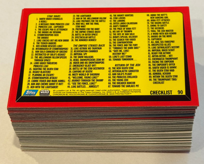 1999 Star Wars Chrome Archives Trading Card Set of 90 Cards Topps - TvMovieCards.com