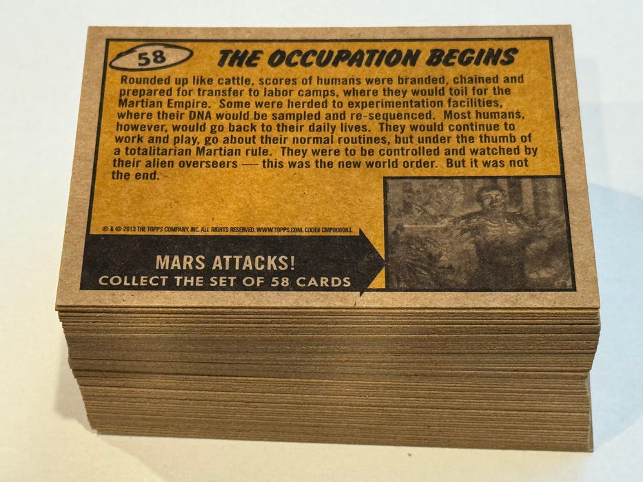 2013 Mars Attacks Invasion Heritage Parallel Trading Card Set 58/58 Topps