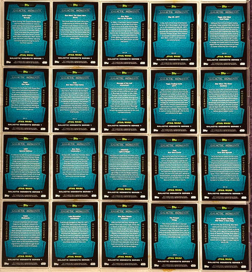 2016 Star Wars Trader Physical Galactic Moments Chase Card Set GM1-20 Topps - TvMovieCards.com