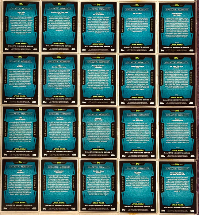 2016 Star Wars Trader Physical Galactic Moments Chase Card Set GM1-20 Topps - TvMovieCards.com